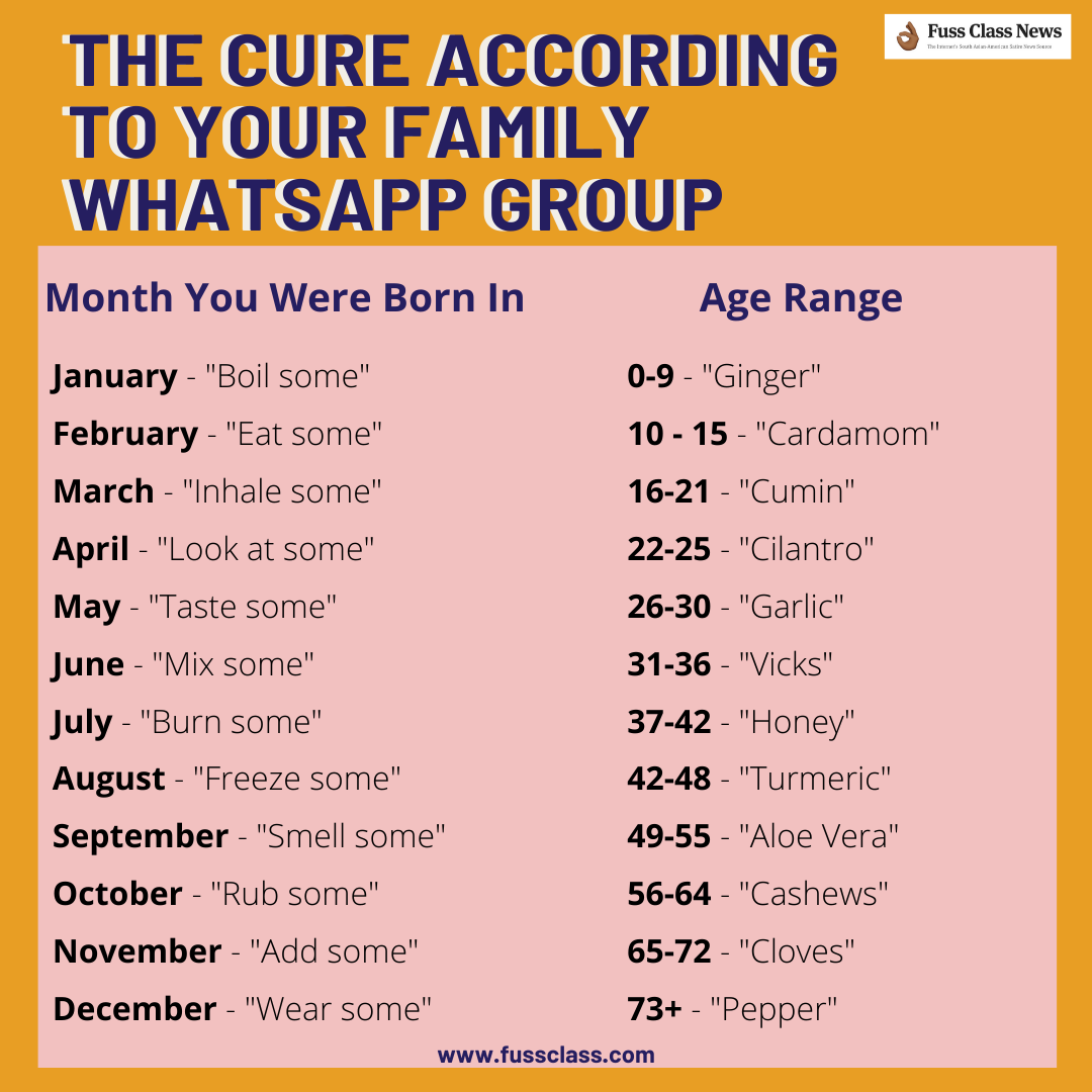 Image of a system showing The Cure According To Your Family Whatsapp Group